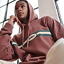 Men's Brown hoodie with chest stripes Brown