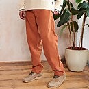 Rust cord pant with logo
