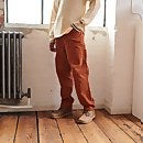 Rust cord pant with logo