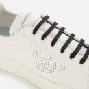 Emporio Armani Men's Funn Leather Cupsole Trainers - Off White/Black - UK 7