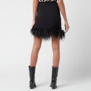 De La Vali Women's Espresso Skirt - Black/Feather Trim - UK 8