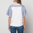 See By Chloe Women's Miini Floral Sleeve T-Shirt - Blue-White - XS