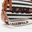 KARL LAGERFELD Women's K/Letters Woven Medium Cross Body Bag - Black