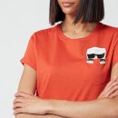 KARL LAGERFELD Women's Ikonik Karlpocket T-Shirt - Orange