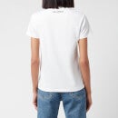 KARL LAGERFELD Women's Small Multi Colour Logo T-Shirt - White - XS