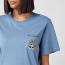 KARL LAGERFELD Women's Unisex Ikonik Animal Pocket T-Shirt - Blue - S