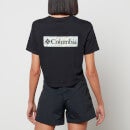 Columbia Women's North Cascades Cropped T-Shirt - Black, Chalk Dotty Disguise - XS