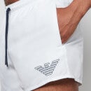 Emporio Armani Men's Logo Swim Shorts - White - IT 48/M