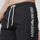 Emporio Armani Men's Embroidered Logo Swim Shorts - Black - IT 48/M