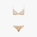 Daisy Lace Set (Bra Dd-F & Mini Briefs) - Sandy