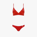 Stretch Satin Set (Soft Bra & Mini Briefs) - Scarlet