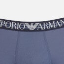 Emporio Armani Men's 3-Pack Mixed Waistband Trunks - Marine/White/Indigo - S