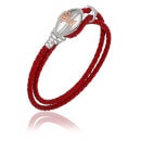 Clogau Welsh Rugby Union Red Leather Bracelet