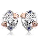 Clogau Tree of Life Sapphire and Topaz Stud Earrings - Silver
