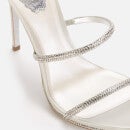 René Caovilla Women's Satin Heeled Sandals - Grey/Silver - UK 3