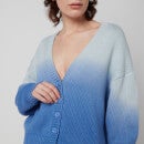 Être Cécile Women's Andy C Singer Ombre Oversized Cropped Cardigan - Blue Ombre - UK 6