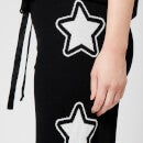 Être Cécile Women's Stars Knit Wide Track Pants - Black White - UK 6