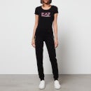 Emporio Armani EA7 Women's Train Shiny T-Shirt - Black/Heather Rose