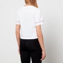Emporio Armani EA7 Women's Train Shiny Crop T-Shirt - White/Heather Rose - S