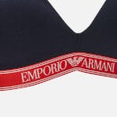 Emporio Armani Women's Iconic Logoband Padded Triangle Bra - Marine - S
