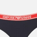 Emporio Armani Women's Iconic Logoband Bi-Pack Brazilian Briefs - Marine - XS