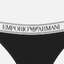 Emporio Armani Women's Iconic Logoband Bi-Pack T-Thong - Black