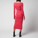 Ganni Women's Melange Knit Dress - High Risk Red - XS