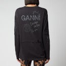 Ganni Women's Light Cotton Jersey Long Sleeved Top - Phantom - XS