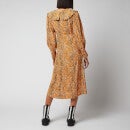Ganni Women's Printed Crepe Midi Dress - Bright Marigold - EU 34/UK 6