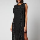 Ganni Women's Jacquard Organza Mid Dress - Black - EU 34/UK 6