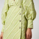 Ganni Women's Stripe Taffeta Midi Dress - Margarita - EU 34/UK 6