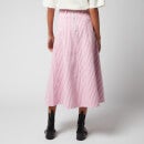 Ganni Women's Stripe Denim Midi Skirt - Moonlight Mauve - EU 36/UK 8