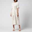 Proenza Schouler Women's Embroidered Matte Satin Dress - Ecru - US 4/UK 8
