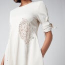 Proenza Schouler Women's Embroidered Matte Satin Dress - Ecru - US 4/UK 8