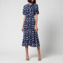 Proenza Schouler Women's Printed Tie Dye Cinched Dress - Blue Multi - US 4/UK 8