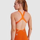 Bañador hasta las rodillas de espalda abierta Fastskin LZR Pure Intent para mujer, naranja/amarillo