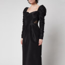 Self-Portrait Women's Taffeta Midi Dress - Black - UK 6