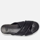 UGG Women's Zayne Crossband Leather Flatform Sandals - Black - UK 3