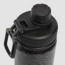 Metalowa butelka na wodę z nadrukiem w paski zebry MP – czarno-grafitowa – 500 ml