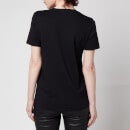 Balmain Women's 3 Button Printed Balmain T-Shirt - Black - XS