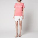 Balmain Women's 3 Button Printed Balmain T-Shirt - Pink - S