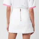 Balmain Women's Asymetric 3 Btn Short Tweed Skirt - White - FR38/UK10