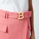 Balmain Women's Short Low-Rise Belted Gdp Skirt - Pink - FR36/UK8