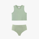 Deconstructed Crop Top and Briefs - Sage