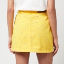 KENZO Women's Printed Denim Mini Skirt - Golden Yellow - UK 8