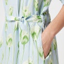 KENZO Women's Printed Shirting Waisted Dress - Light Blue - UK 6