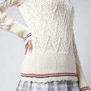 Thom Browne Women's Pointelle Cable Jumper - White