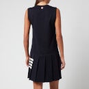 Thom Browne Women's Mini Sleeveless Pleated Dress - Navy