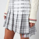 Thom Browne Women's Mini Dropped Back Pleated Skirt - Med Grey/Frost