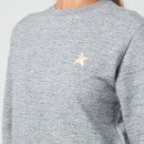 Golden Goose Women's Star Sweatshirt Athena Regular Crewneck - Medium Grey Melange /Gold - M